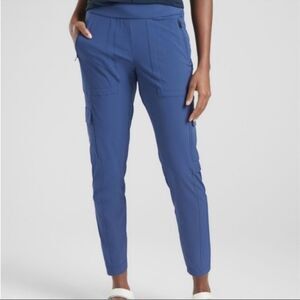 Athleta Chelsea Cargo Athletic Casual Pant in Dusty Blue - Size 12